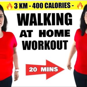 Beginner’s 20 Mins Walking AT Home CARDIO Workout For Weight Loss 🔥 BURN 400 CALORIES 🔥