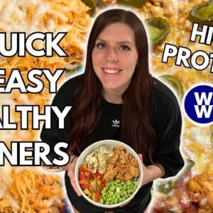 3 QUICK & EASY HIGH PROTEIN HEALTHY DINNER RECIPES | WeightWatchers Points, Calories & Protein