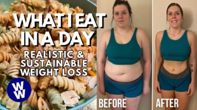 WHAT I EAT IN A DAY FOR WEIGHT LOSS/MAINTENANCE | WeightWatchers | Pasta Salad, Leg Day Workout