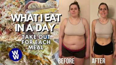 WHAT I EAT IN A DAY FOR WEIGHT LOSS/MAINTENANCE | WeightWatchers | take out for each meal!!