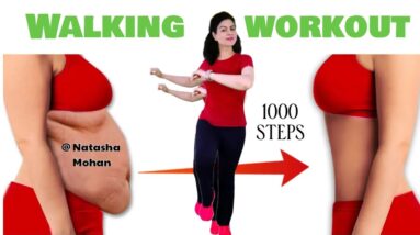 Walk 1000 Steps in 10 Minutes | Daily Workout At Home ( Easy On Knees )