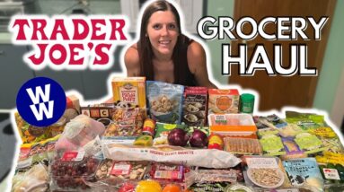 HUGE HEALTHY TRADER JOE'S GROCERY HAUL | WeightWatchers Points & Calories/Macros/Nutrition Info