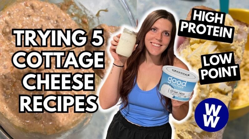TRYING 5 NEW QUICK & EASY COTTAGE CHEESE RECIPES | WeightWatchers Points | egg salad, queso, coffee