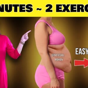 Get A Flat Stomach - 2 Easy Moves | 2 Minutes  ( No Sit Ups - No Gym Required )