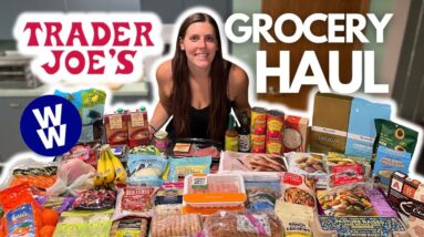 HUGE HEALTHY TRADER JOE'S GROCERY HAUL | WeightWatchers Points & Calories/Macros/Nutrition Info