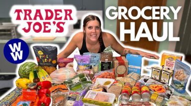 HUGE HEALTHY TRADER JOE'S GROCERY HAUL | WeightWatchers Points & Calories/Macros/Nutrition Info