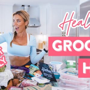 high protein grocery haul on a budget | stocking our NEW fridge