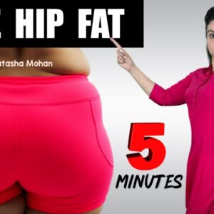 Simple Moves To Lose HIP FAT At Home In Just 5 Minutes ( No Equipment )