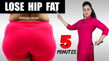 Simple Moves To Lose HIP FAT At Home In Just 5 Minutes ( No Equipment )