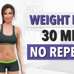 30-Min Full-Body Weight Loss Exercise – NO REPEATS