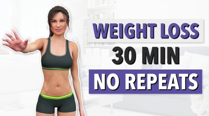 30-Min Full-Body Weight Loss Exercise – NO REPEATS