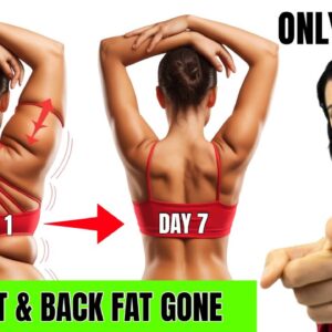 Only 1 Easy Standing Exercise To Lose ARM & BACK Fat in 7 Days | No Weights, No Push-Ups