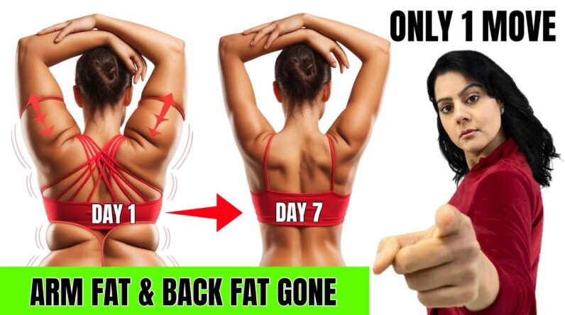 Only 1 Easy Standing Exercise To Lose ARM & BACK Fat in 7 Days | No Weights, No Push-Ups