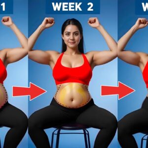 Too Tired to Workout? Do These 5 Min Belly Fat Moves While Sitting (Beginner Friendly)