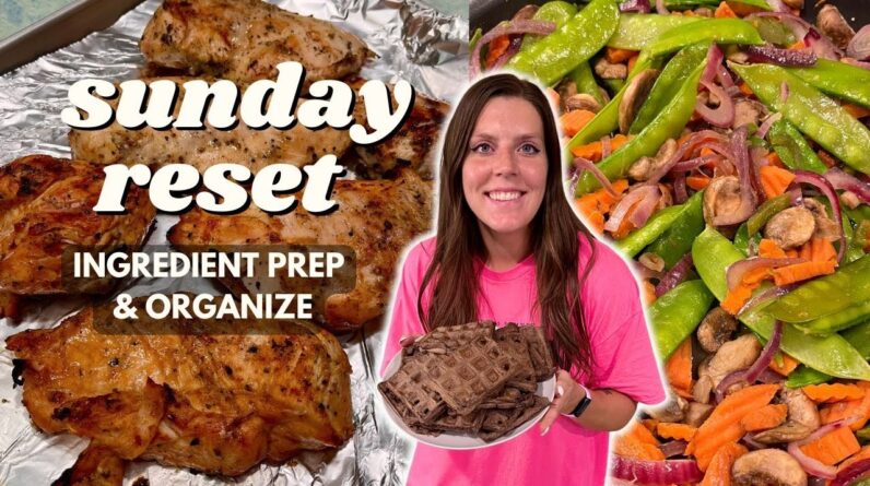 Sunday RESET | Ingredient/Meal Prep, Organize | Staying on Track- Chocolate Waffles, Grilled Chicken