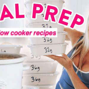 full week MEAL PREP in 20 mins | high protein slow cooker recipes