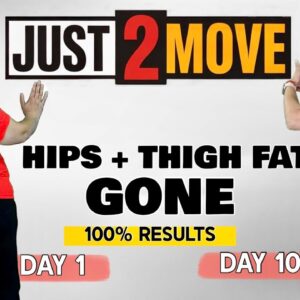 I Lost Hip & Thigh Fat in 10 Days 🔥 Just 2 Simple Moves (No Squats, No Lunges!)
