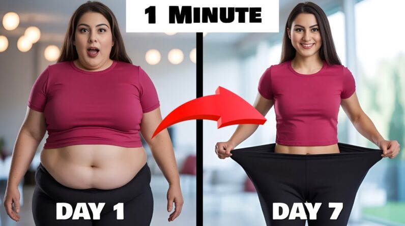 1 Minute Belly Fat Exercise For 7 Days - Super Easy! ( No Floor, No Crunches)