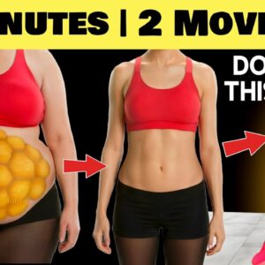 2 Easy Exercises to Lose Belly Fat – 2 Mins, 2 Inches! (No Floor)