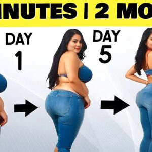 2 Mins | 2 Exercises To Lose Hip Fat & Thigh Fat In 10 Days ❤️ No Squats , No Jumping