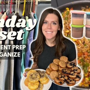 Sunday RESET | Ingredient/Meal Prep, Organize | Staying on Track | Bagels, Fried Rice, Pancake Bites
