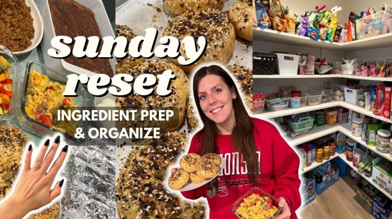 Sunday RESET | Ingredient/Meal Prep, Organize | Staying on Track | Bagels & Breakfast Burritos