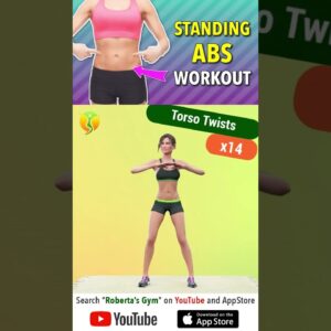 #burnbellyfat #athome : #standingabsworkout in 16 Minutes  @RobertasGym  #weightloss #homeworkout