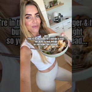 High protein burger bowl (easy weight loss meal ideas)