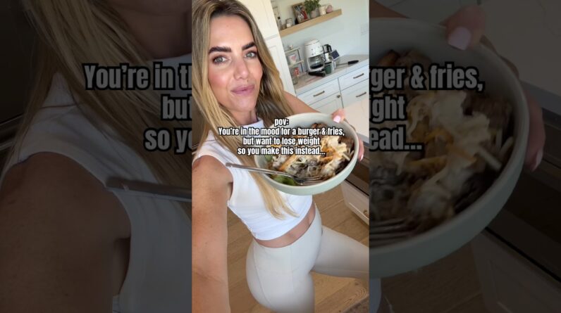 High protein burger bowl (easy weight loss meal ideas)