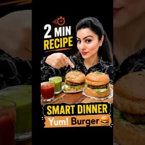 High Protein Veg Burger 🍔 Yum & Quick Tasty Indian Recipe for lunch or Dinner
