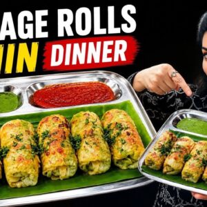5 Min Healthy Cabbage Rolls For Dinner | Quick Healthy Indian Vegetarian Dinner Recipes