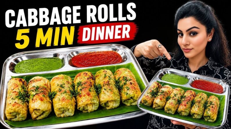 5 Min Healthy Cabbage Rolls For Dinner | Quick Healthy Indian Vegetarian Dinner Recipes