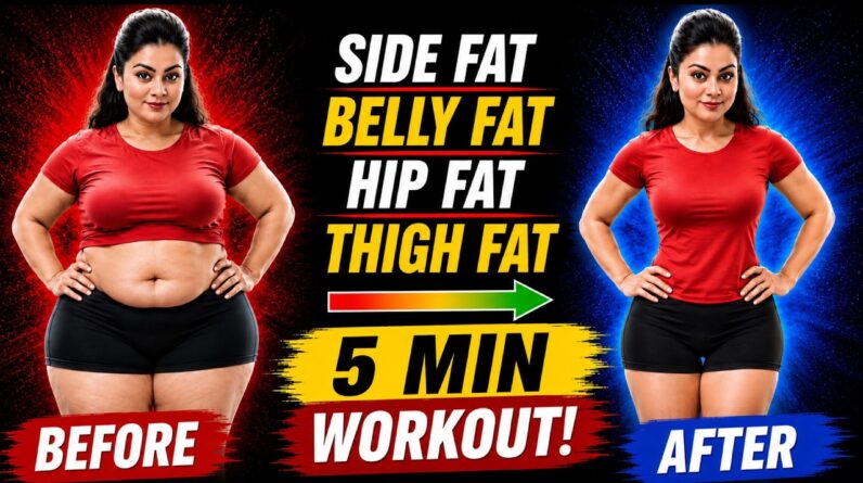 Burn Belly Fat, Hips & Thighs | 5 Min Workout | No Jumping