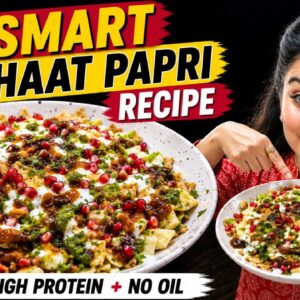 High Protein Chaat Papri Recipe | Oil-Free, Maida-Free Healthy Dinner