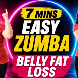 7 Mins Easy Zumba Dance Workout To Lose Belly Fat | Beginner Friendly Home Workout