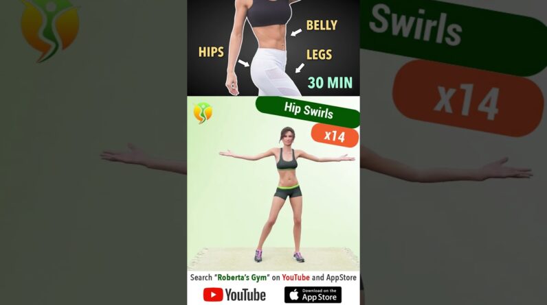 30-Min #cardioworkout #legs + #hips + #bellyfatlossexercise @RobertasGym #homeworkout #weightloss