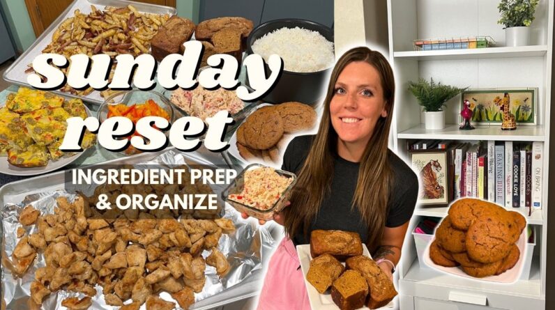 Sunday RESET | Ingredient/Meal Prep, Organize | Staying on Track | Banana Bread, Chicken Salad, Rice