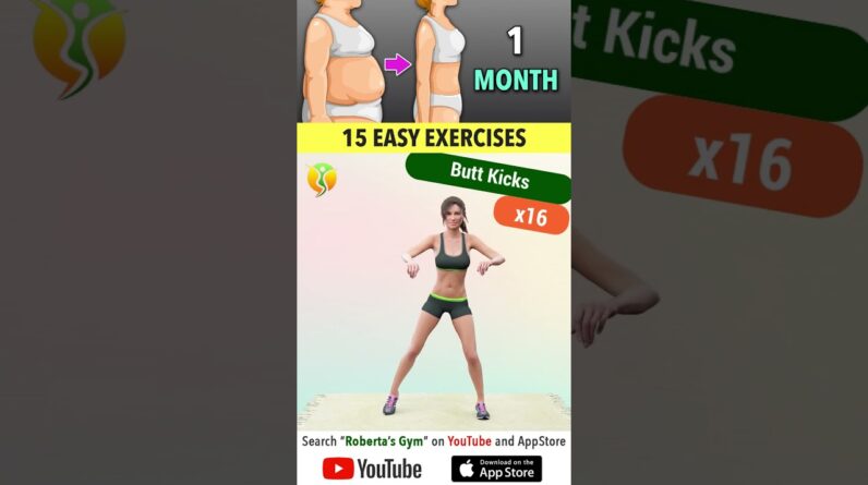 15 #easyexercises to #loseweight in 1 Month ( #nojumping )  @RobertasGym #homeworkout #weightloss